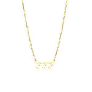 777 Angel Numbers Pendant Necklace - Gold
